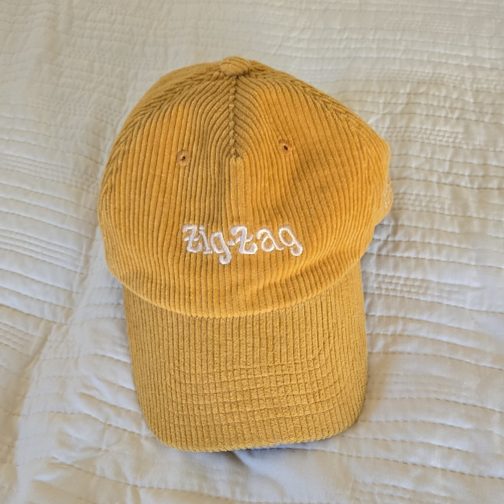 Zigzag Yellow Corduroy Cap Hat